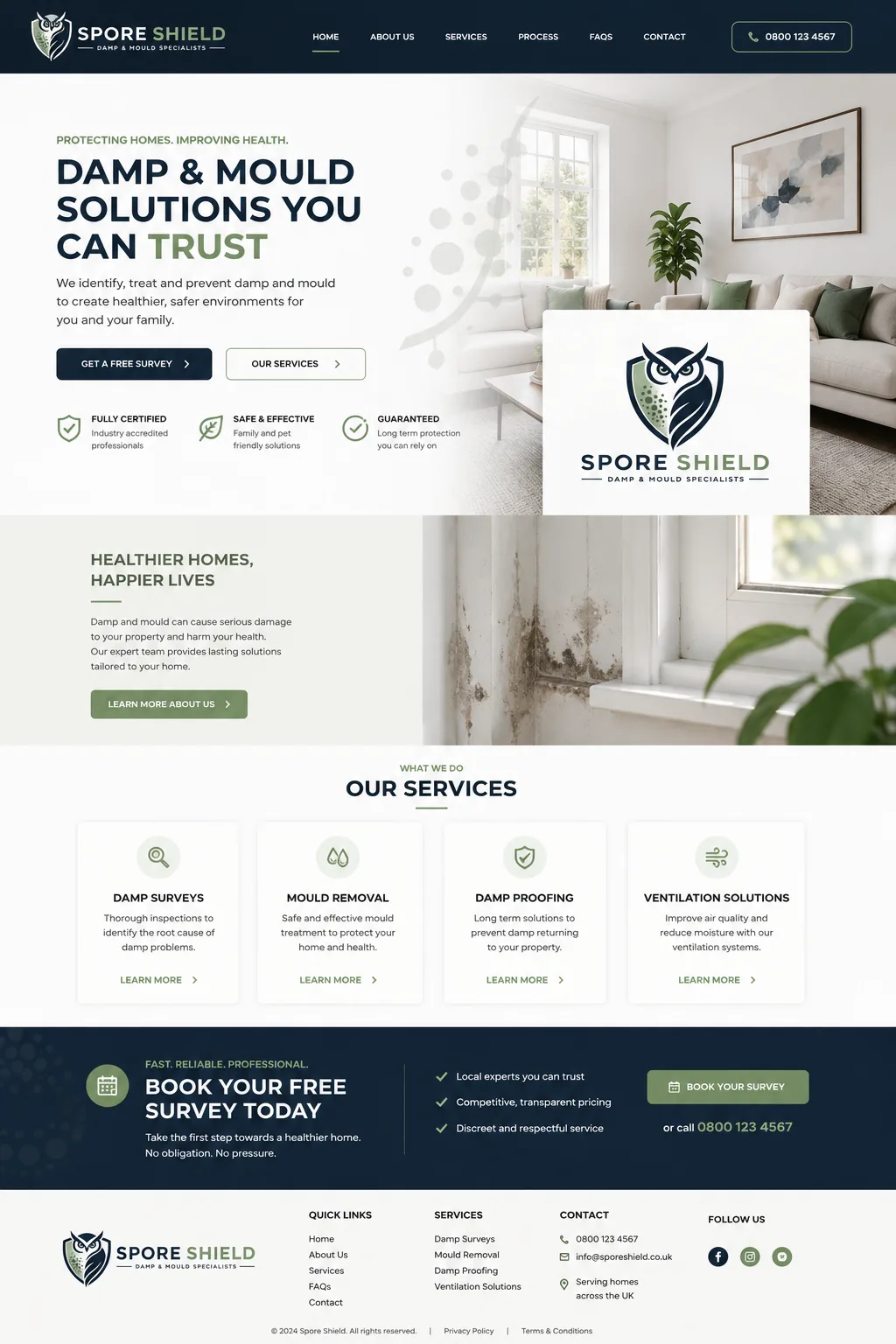 The Sporeshield homepage